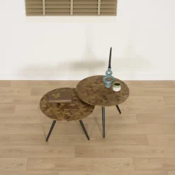 Bijzettafel Alvor Bruin  - set 2 stuks
