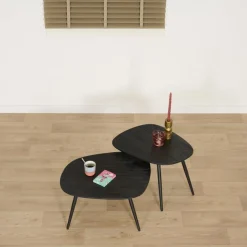 Bijzettafel Comporta Zwart - set 2 stuks