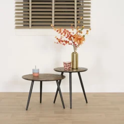 Bijzettafel Rocha Bruin - set 2 stuks
