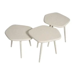 Bijzettafel Saumur Wit - set 3 stuks