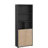 Boekenkast Bram Donkergrijs / Eiken - 80x205x35 cm