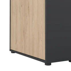 Boekenkast Bram Donkergrijs / Eiken - 80x205x35 cm