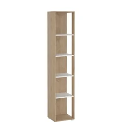 Boekenkast Bram Eiken / Wit - 41x205x35 cm