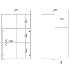 Boekenkast Bram Eiken / Wit - 80x124x35 cm