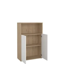 Boekenkast Bram Eiken / Wit - 80x124x35 cm