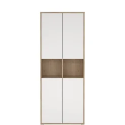 Boekenkast Bram Eiken / Wit - 80x205x35 cm