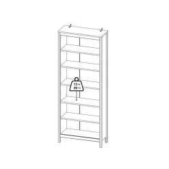 Boekenkast Dallas Zwart - 78x199x33 cm