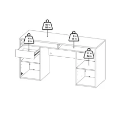 Bureau Boston Eiken - 149x78x49 cm