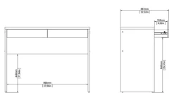 Bureau Boston Eiken - 101x77x40 cm