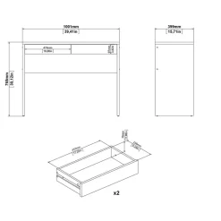 Bureau Boston Eiken - 101x77x40 cm