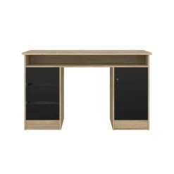 Bureau Boston Eiken / Zwart - 126x76x55 cm