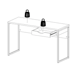 Bureau Boston Wit / Eiken - 130x77x49 cm