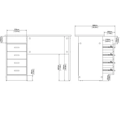 Bureau Boston Wit - 110x76x49 cm