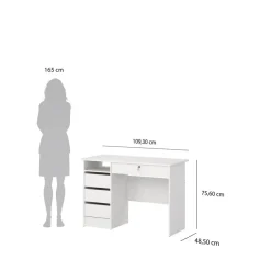 Bureau Boston Wit - 110x76x49 cm