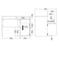 Bureau Boston Zwart - 111x78x49 cm