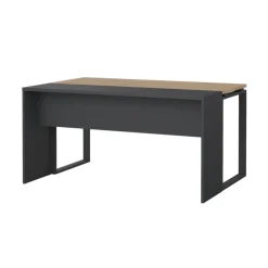 Bureau Bram Donkergrijs / Eiken - 150x76x60 / 150x76x40 cm