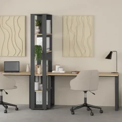 Bureau Bram Eiken / Donkergrijs - 150x76x60 cm