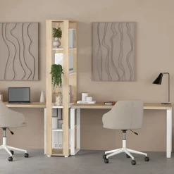 Bureau Bram Eiken / Wit - 150x76x60 cm