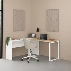 Bureau Bram Eiken / Wit - 120x76x60 cm