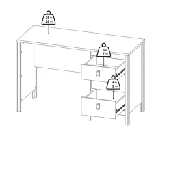 Bureau Dallas Eiken - 121x77x48 cm
