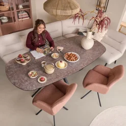 Draaibare Eetkamerstoel Selnass Roze