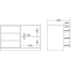 Dressoir Luna Eiken - 119x76x50 cm