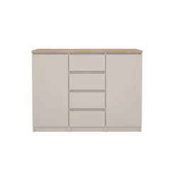 Dressoir Luna Taupe / Eiken - 121x91x50 cm