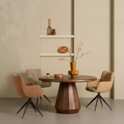Eettafel Rijsel Walnootbruin - Ø 130 cm
