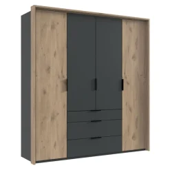 Kledingkast Almera Grafiet - 200x216x58 cm