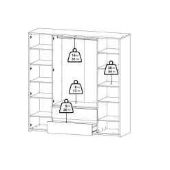 Kledingkast Atlanta Wit - 197x202x58 cm