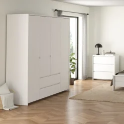 Kledingkast Atlanta Wit - 197x202x58 cm