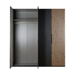 Kledingkast Bakel Donkergrijs - 200x216x58 cm