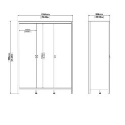 Kledingkast Dallas Eiken - 150x199x59