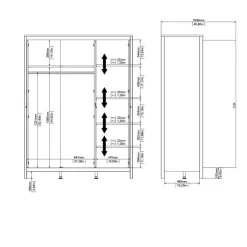 Kledingkast Dallas Wit - 150x199x59