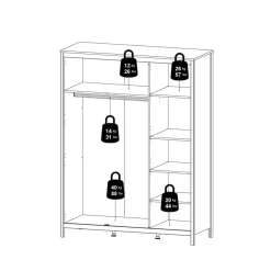 Kledingkast Dallas Zwart - 150x199x59