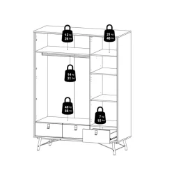 Kledingkast Denver Eiken - 150x200x60 cm