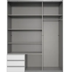 Kledingkast Elsen Grijs - 135x198x64 cm