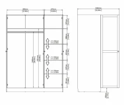 Kledingkast Indy Taupe - 147x200x62 cm
