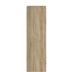 Kledingkast Jasper Eiken / Hoogglans Wit - 121x200x60 cm