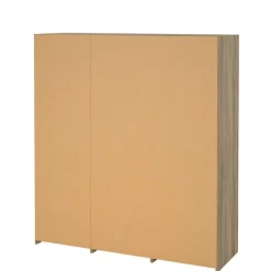 Kledingkast Jasper Eiken / Hoogglans Wit - 182x200x60 cm
