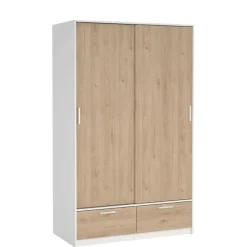 Kledingkast Jasper Wit / Eiken - 121x200x60 cm