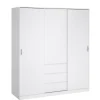 Kledingkast Luna Hoogglans Wit - 177x201x60 cm