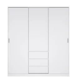 Kledingkast Luna Hoogglans Wit - 177x201x60 cm