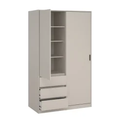 Kledingkast Luna Taupe - 119x201x60 cm