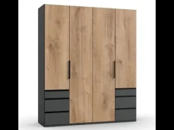Kledingkast Oss Donkergrijs - 150x216x58 cm