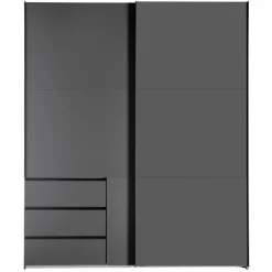 Kledingkast Oss Donkergrijs - 200x236x65 cm