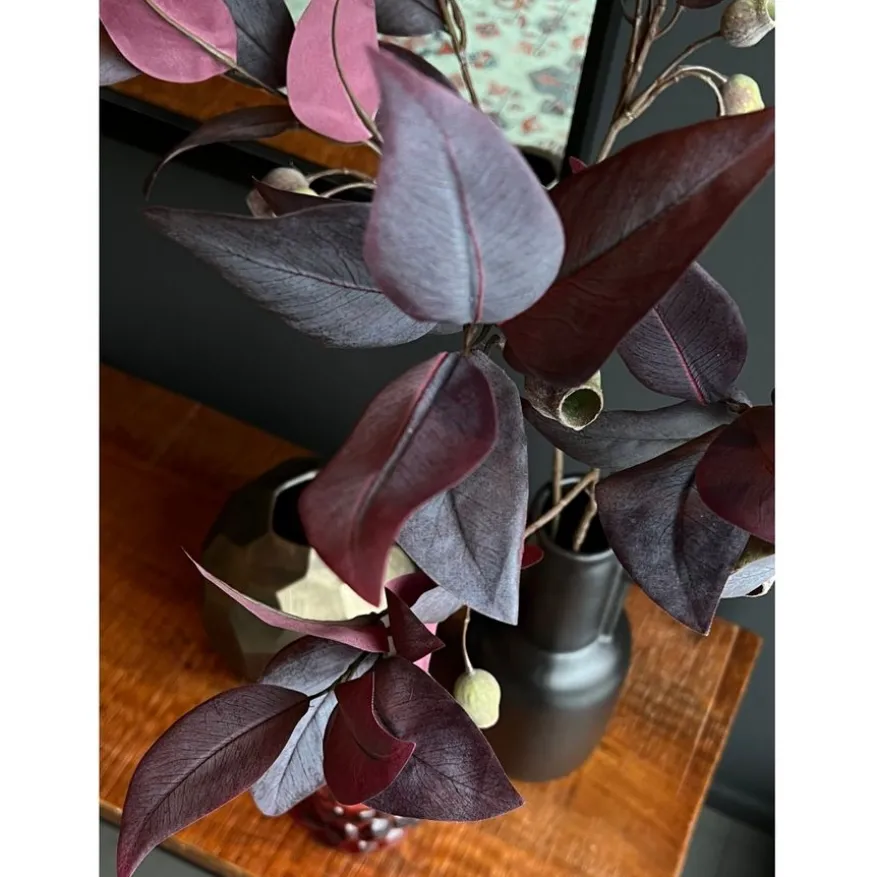 Kunsttak Eucalyptus Rood - 80 cm