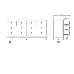 Ladekast Dallas Eiken - 160x80x39 cm