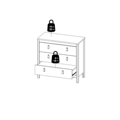 Ladekast Dallas Eiken - 84x80x39 cm