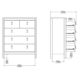 Ladekast Dallas Wit - 83x99x39 cm
